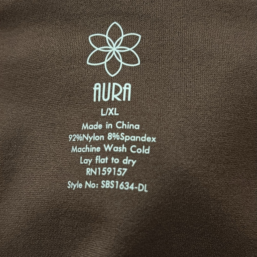 AURA Sleeveless Thong tank top Bodysuit ultra stretch deep chocolate brown L XL - Picture 11 of 17
